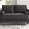 Lillith Dark Gray Mid-Century Loveseat