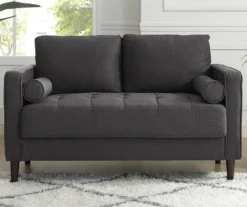Lillith Dark Gray Mid-Century Loveseat