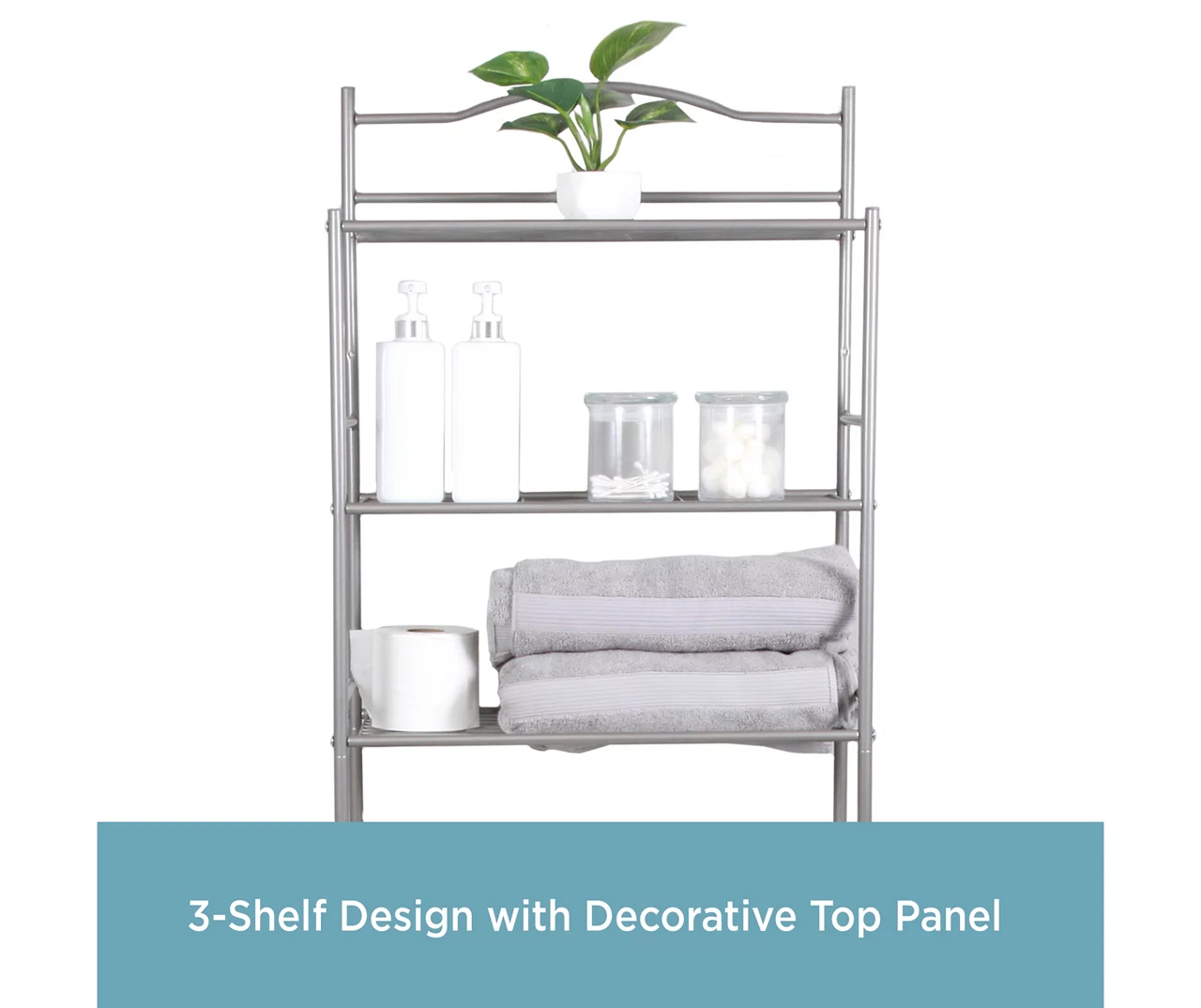 Polished Pewter Over-the-Toilet Space Saver 3 Polished Pewter Over-the-Toilet Space Saver - Image 3