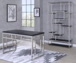Alize Chrome Geometric Desk 21 Alize Chrome Geometric Desk -Walker Edison Shop 810422879 810422880