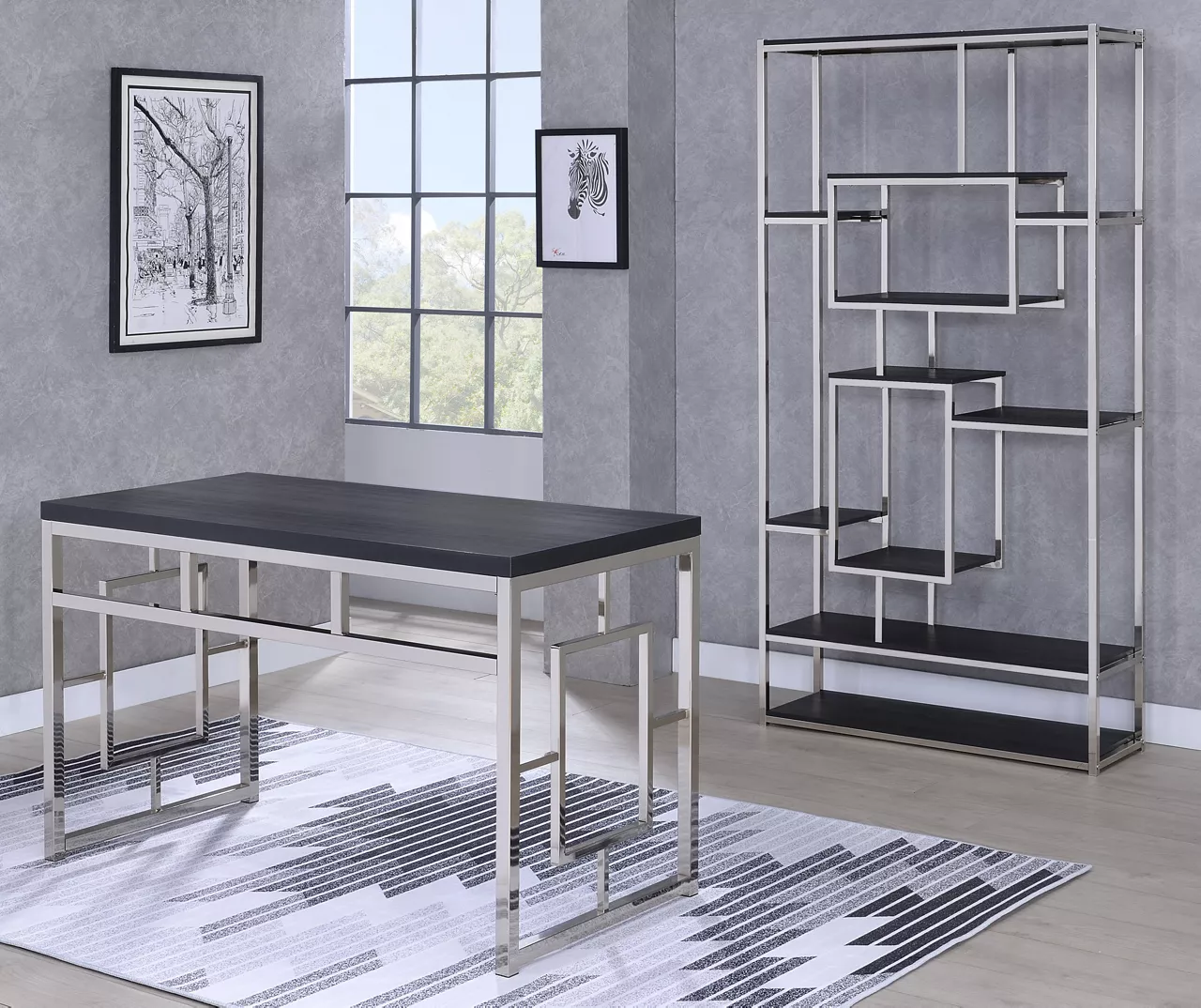 Alize Chrome Geometric Desk 11 Alize Chrome Geometric Desk - Image 11