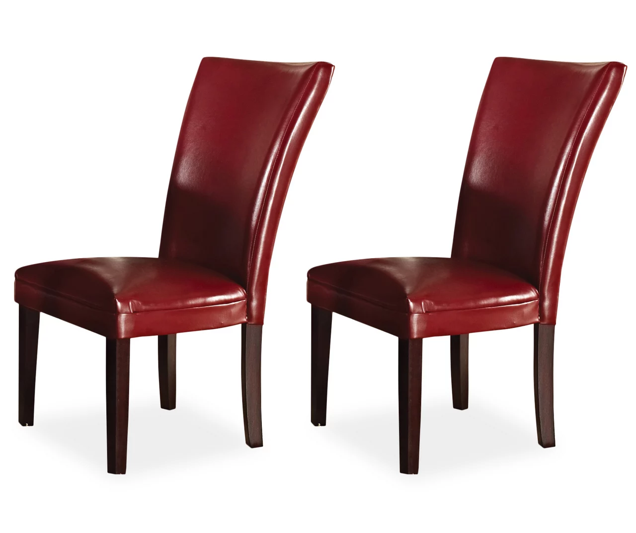 Hartford Red Faux Leather Parsons Dining Chairs, 2-Pack 1 Hartford Red Faux Leather Parsons Dining Chairs, 2-Pack