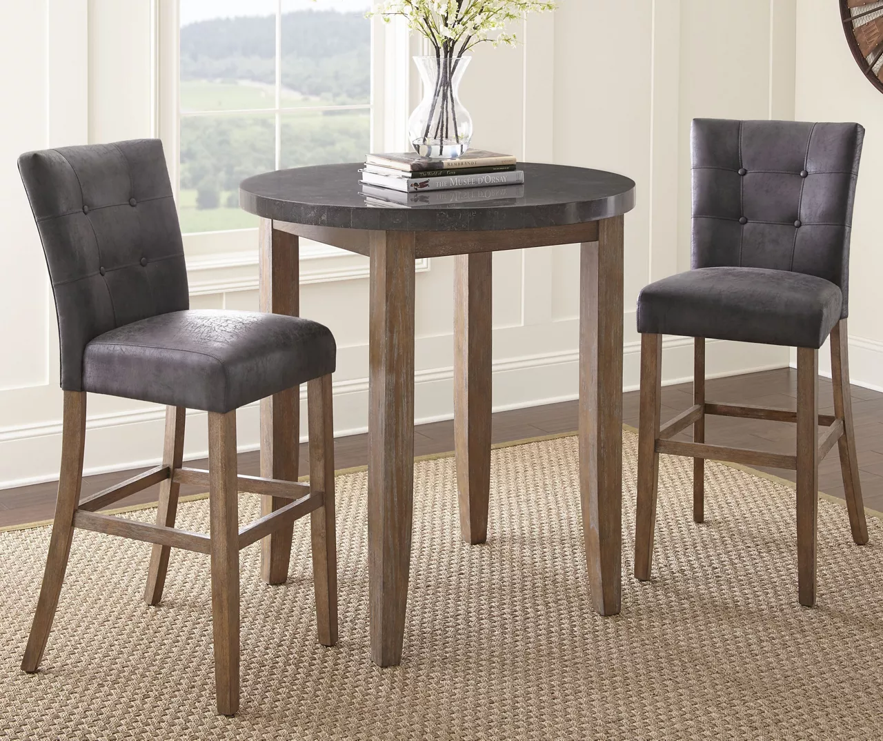 Debby Gray Upholstered Counter Chairs, 2-Pack 2 Debby Gray Upholstered Counter Chairs, 2-Pack - Image 2