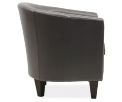 Windko Gray Faux Leather Tub Chair -Walker Edison Shop 810429853 3
