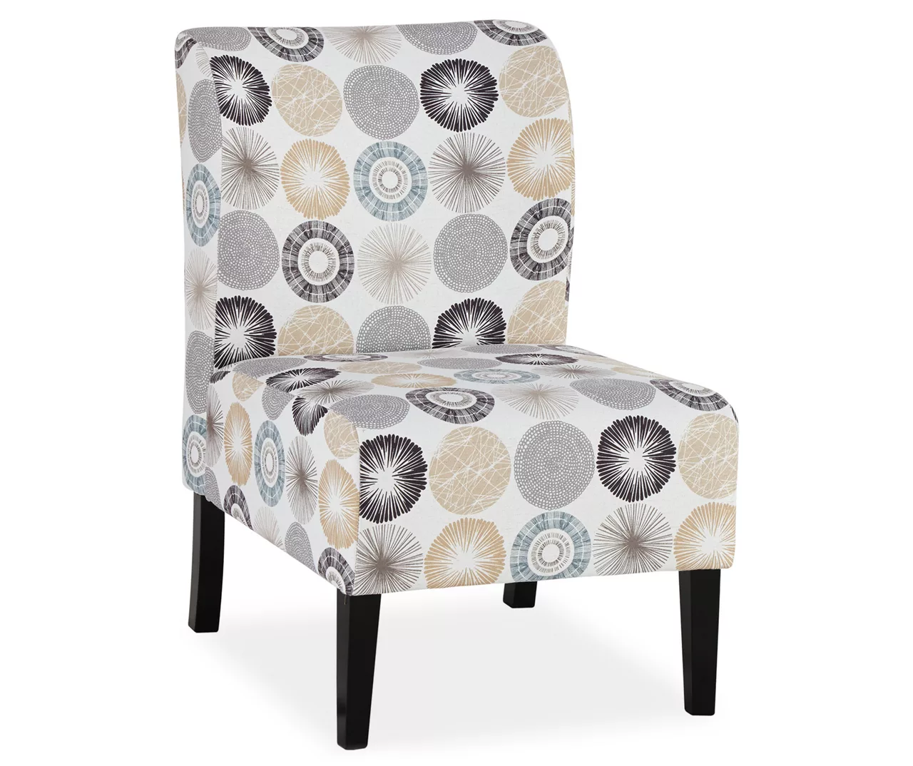 Triptis Charcoal & Tan Starburst Armless Accent Chair 1 Triptis Charcoal & Tan Starburst Armless Accent Chair