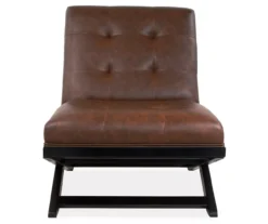 Sidewinder Brown Faux Leather Accent Chair -Walker Edison Shop 810431434 3