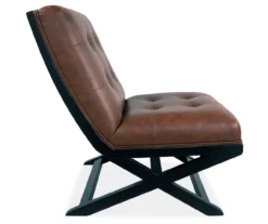 Sidewinder Brown Faux Leather Accent Chair -Walker Edison Shop 810431434 4