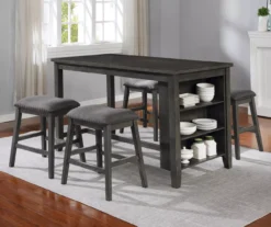 Raleigh Gray Storage Pub Dining Table 7 Raleigh Gray Storage Pub Dining Table -Walker Edison Shop 810451168 810451169 2 1