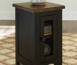 Valebeck Black & Brown Two-Tone Chairside End Table -Walker Edison Shop 810458251