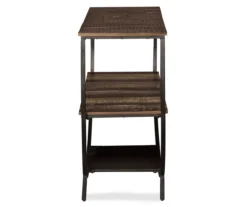 Lamoney Gray, White & Brown Slat Console Table -Walker Edison Shop 810458257 3