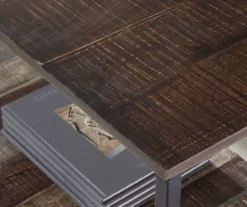 Lamoney Gray, White & Brown Slat Console Table -Walker Edison Shop 810458257 4