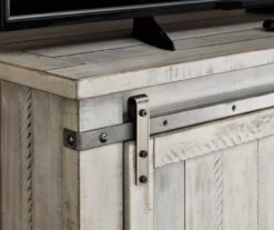 Carynhurst Whitewash Sliding Barn Door TV Stand 7 Carynhurst Whitewash Sliding Barn Door TV Stand -Walker Edison Shop 810458282 3
