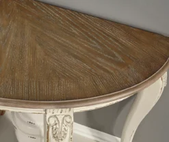 Realyn White & Brown Two-Tone Half-Circle Console Table -Walker Edison Shop 810458287 6