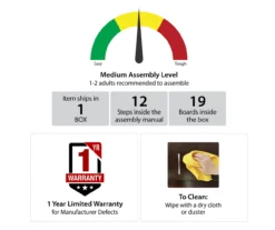 65" Wilton Black Electric Fireplace Console -Walker Edison Shop 810464969 6