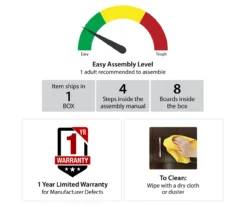 Topaz Brown Oak TV Stand -Walker Edison Shop 810464974 6