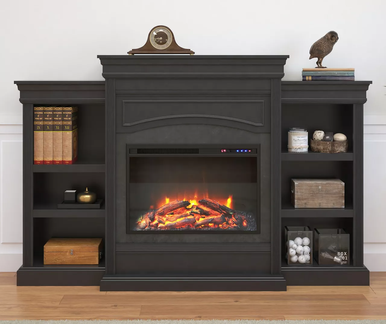 69" Shoreleaf Black Mantel Electric Fireplace 3 69" Shoreleaf Black Mantel Electric Fireplace - Image 3
