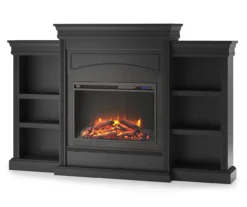 69" Shoreleaf Black Mantel Electric Fireplace