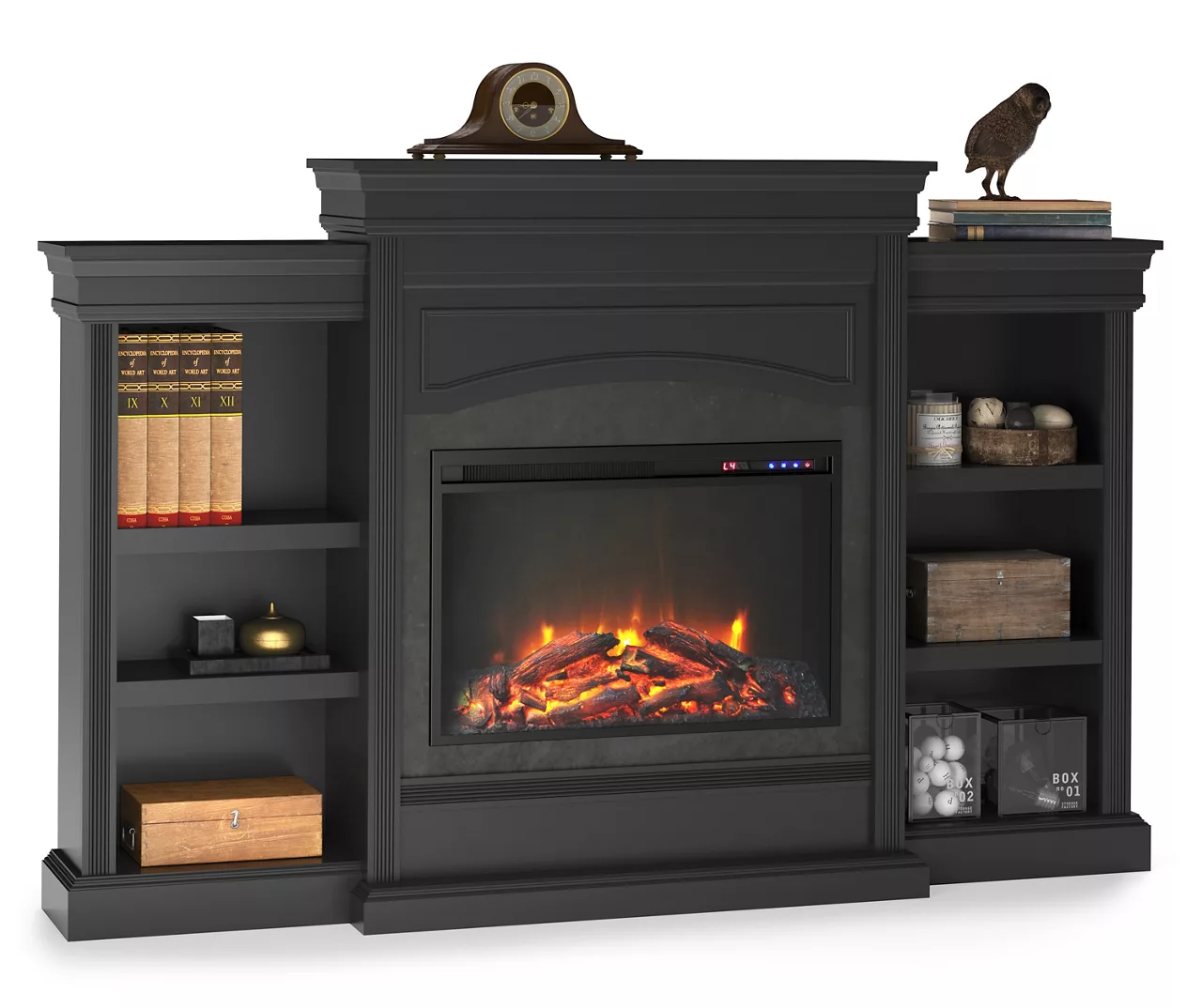69" Shoreleaf Black Mantel Electric Fireplace 2 69" Shoreleaf Black Mantel Electric Fireplace - Image 2