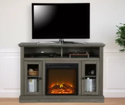 47" Grandcastle Rustic Gray Electric Fireplace Console -Walker Edison Shop 810465006 1
