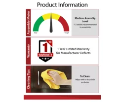 47" Grandcastle Rustic Gray Electric Fireplace Console -Walker Edison Shop 810465006 5