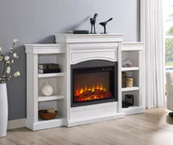 69" Shoreleaf White Mantel Electric Fireplace -Walker Edison Shop 810465035 1
