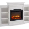 69" Shoreleaf White Mantel Electric Fireplace