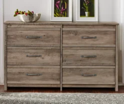 Duncan Gray Oak 6-Drawer Dresser -Walker Edison Shop 810465129 1