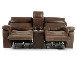 Wellsley Leather Power Reclining Console Loveseat -Walker Edison Shop 810469259 5