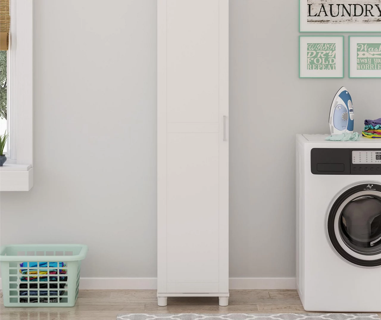 Evolution Selden 16" White Utility Storage Cabinet 1 Evolution Selden 16" White Utility Storage Cabinet