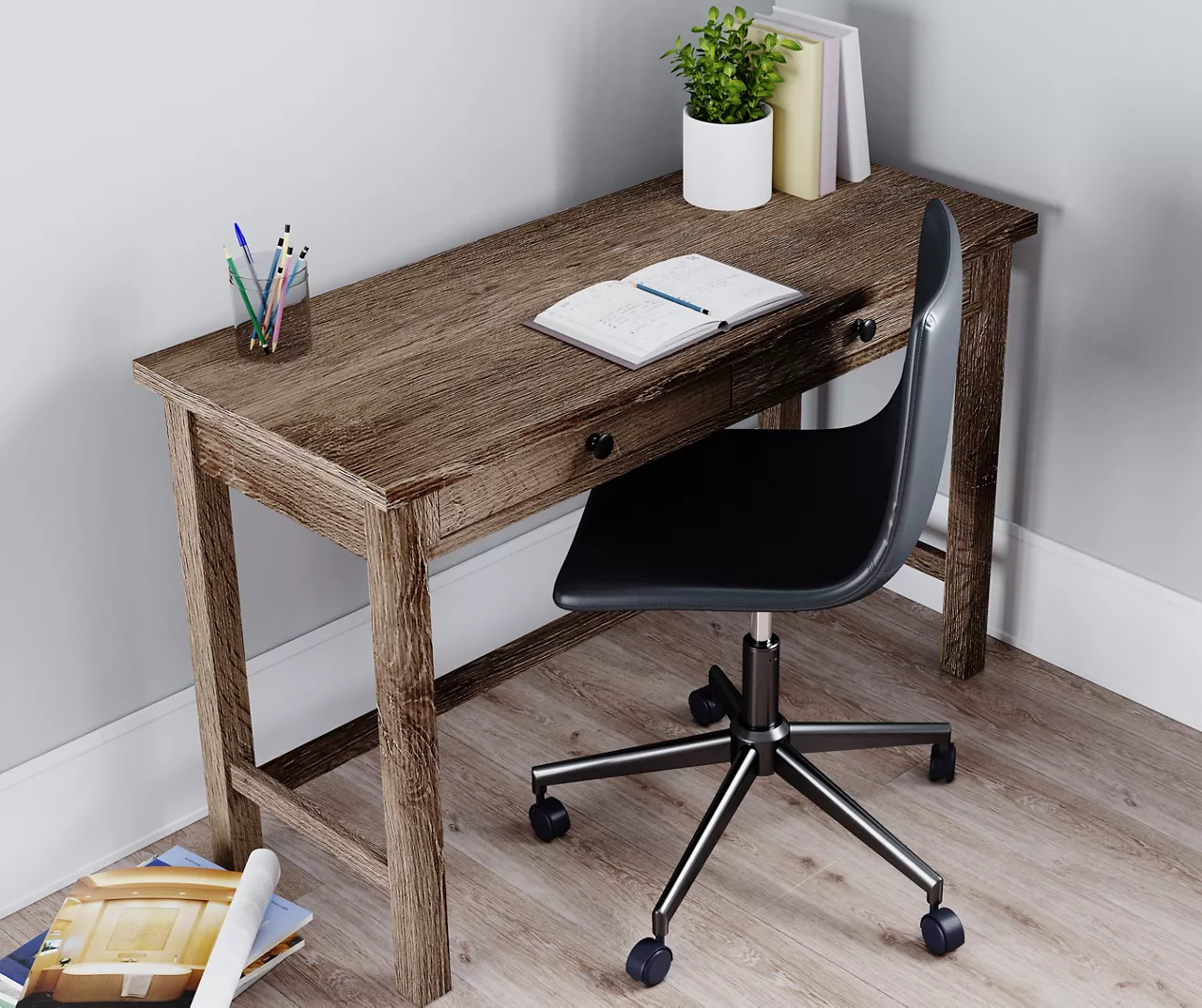 Arlenbry Gray 2-Drawer Desk 2 Arlenbry Gray 2-Drawer Desk - Image 2