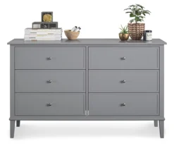 Somerville Gray 6-Drawer Dresser 6 Somerville Gray 6-Drawer Dresser -Walker Edison Shop 810498835 3
