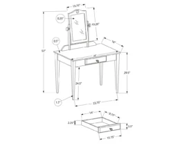 White Wood Vanity With Mirror -Walker Edison Shop 810502793 3