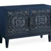 45.72" Riley Navy Blue 2-Door TV Console Table