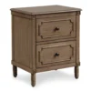 Brown Veneer 2-Drawer Nightstand