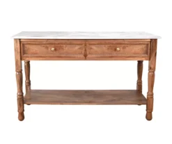 Marble & Mango Wood Console Table 12 Marble & Mango Wood Console Table -Walker Edison Shop 810511008 1