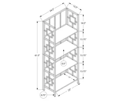 Dark Taupe Square 4-Shelf Open Bookcase -Walker Edison Shop 810512901 3