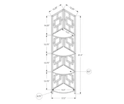 White Square 4-Shelf Corner Bookcase -Walker Edison Shop 810512902 3