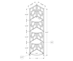 Espresso Square 4-Shelf Corner Bookcase -Walker Edison Shop 810512903 3