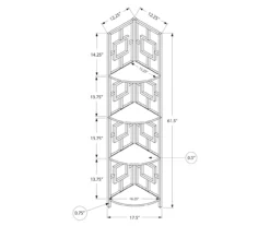 Dark Taupe Square 4-Shelf Corner Bookcase -Walker Edison Shop 810512904 3
