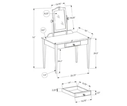 Pink Vanity Table With Mirror -Walker Edison Shop 810512906 3