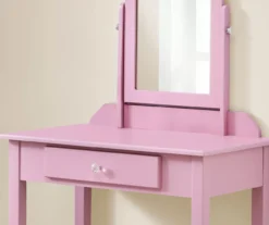 Pink Vanity Table With Mirror -Walker Edison Shop 810512906 4