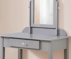 Gray Vanity Table With Mirror -Walker Edison Shop 810512907 4