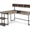 Dark Taupe & Black L-Shaped Corner Desk