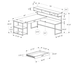 Dark Taupe & Black L-Shaped Corner Desk 7 Dark Taupe & Black L-Shaped Corner Desk -Walker Edison Shop 810512936 3