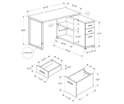 Gray Reversible L-Shaped Corner Desk -Walker Edison Shop 810512938 3