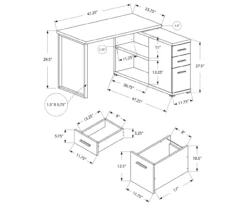 Dark Taupe Reversible L-Shaped Corner Desk -Walker Edison Shop 810512939 3