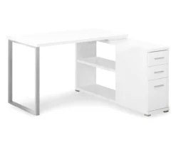 White Reversible L-Shaped Corner Desk