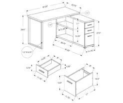 White Reversible L-Shaped Corner Desk -Walker Edison Shop 810512940 3