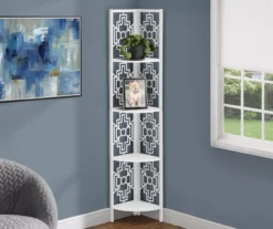 Monarch Geometric 4-Shelf Corner Bookcase 36 Monarch Geometric 4-Shelf Corner Bookcase -Walker Edison Shop 810512945 1