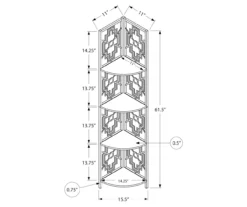 Monarch Geometric 4-Shelf Corner Bookcase 37 Monarch Geometric 4-Shelf Corner Bookcase -Walker Edison Shop 810512945 3